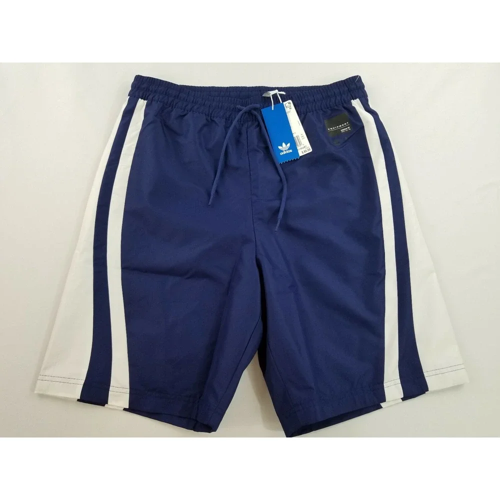 Adidas men shorts sweatshorts equipment adv/91-18 CV8565 blue M MSRP $80